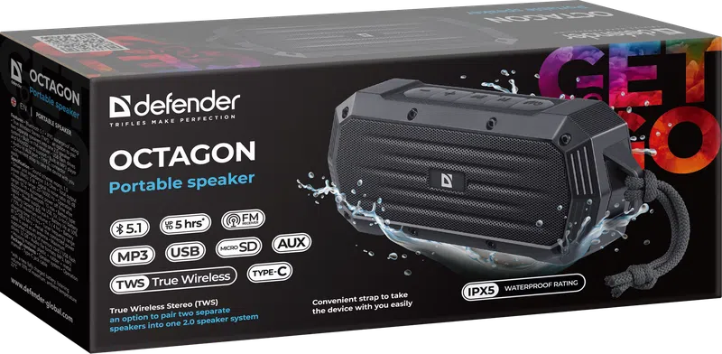 Defender - Tragbarer Lautsprecher Octagon