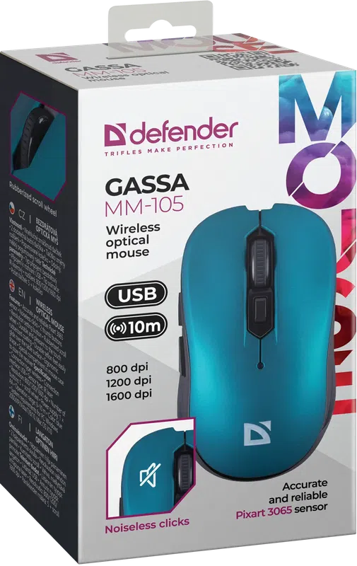 Defender - Drahtlose optische Maus Gassa MM-105