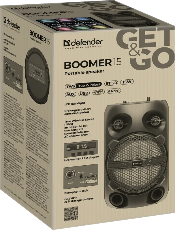 Defender - Tragbarer Lautsprecher Boomer 15