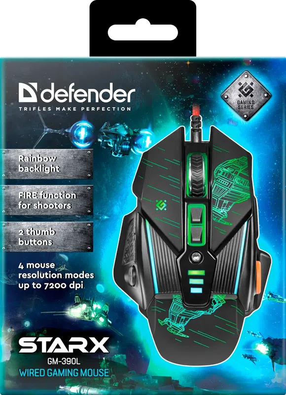 Defender - Kabelgebundene Gaming-Maus sTarx GM-390L