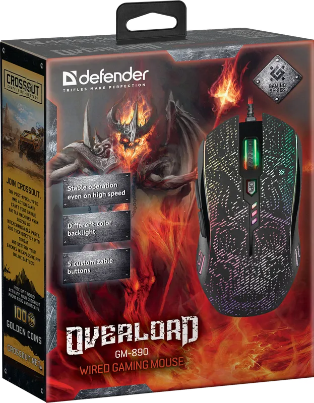 Defender - Kabelgebundene Gaming-Maus OverLord GM-890