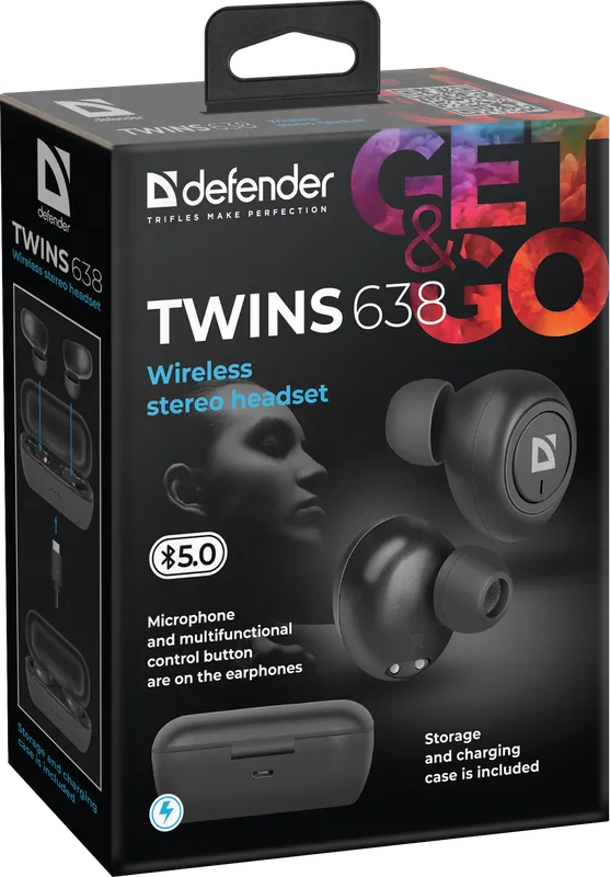Defender - Kabelloses Stereo-Headset Twins 638