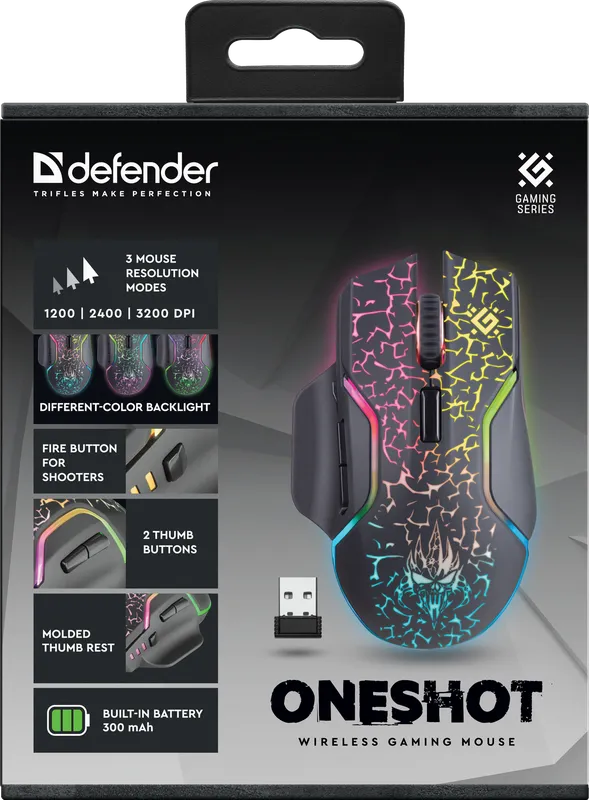 Defender - Kabellose Gaming-Maus Oneshot GM-067