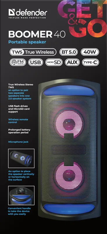 Defender - Tragbarer Lautsprecher Boomer 40