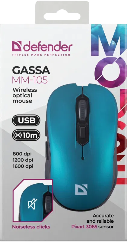 Defender - Drahtlose optische Maus Gassa MM-105
