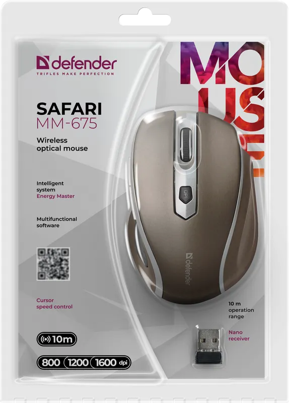 Defender - Drahtlose optische Maus Safari MM-675