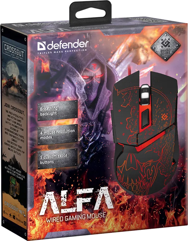 Defender - Kabelgebundene Gaming-Maus Alfa GM-703L