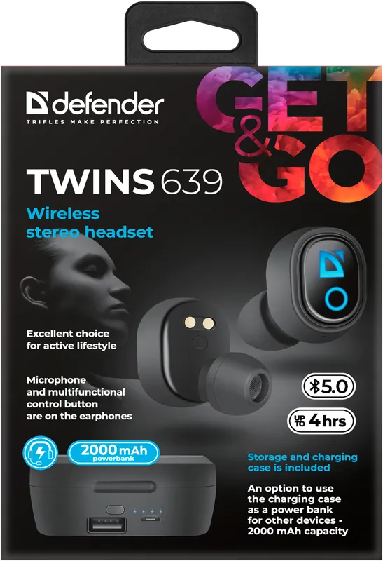 Defender - Kabelloses Stereo-Headset Twins 639