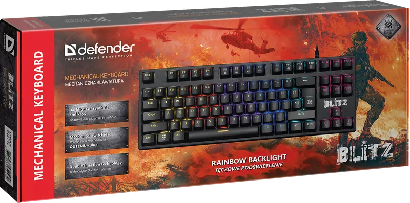 Defender - Mechanische Gaming-Tastatur Blitz GK-240L