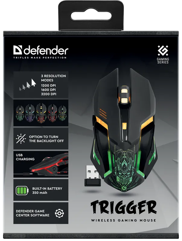 Defender - Kabellose Gaming-Maus Trigger GM-934