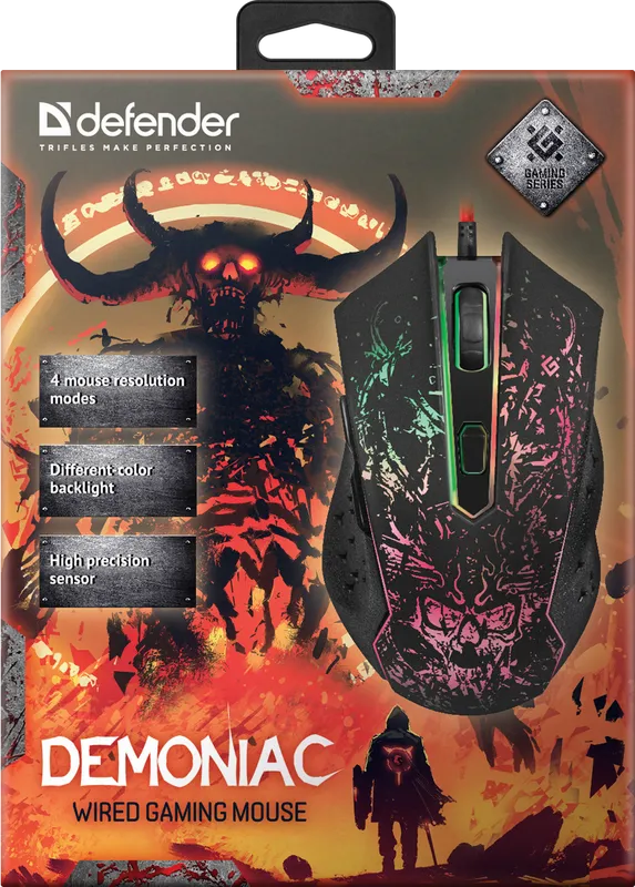 Defender - Kabelgebundene Spielmaus Demoniac GM-540L