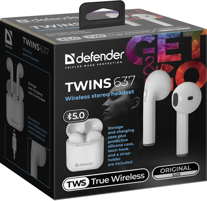 Defender - Drahtloses Headset Twins 637