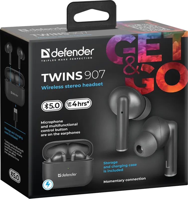 Defender - Drahtloses Headset Twins 907