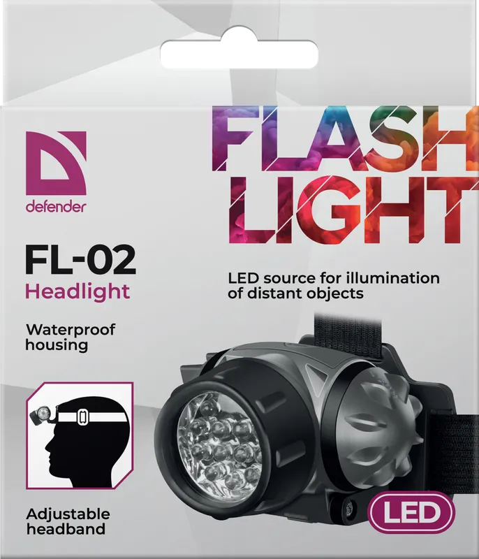 Defender - Kopfleuchte FL-02, LED, 3 modes