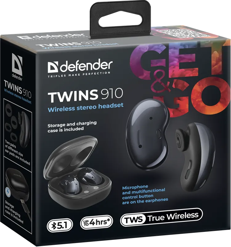 Defender - Drahtloses Headset Twins 910