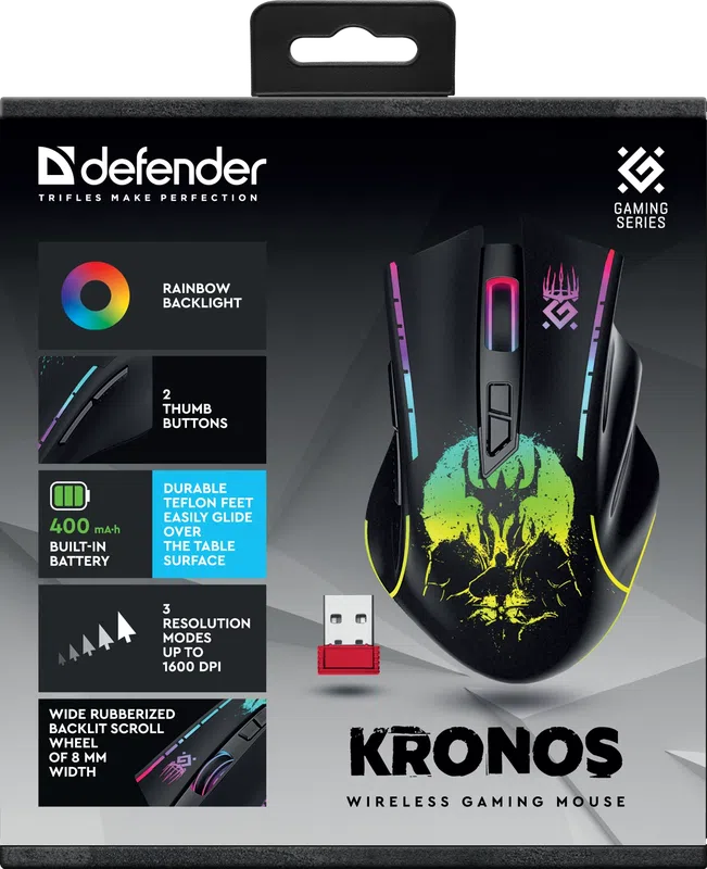 Defender - Kabellose Spielmaus Kronos GM-695