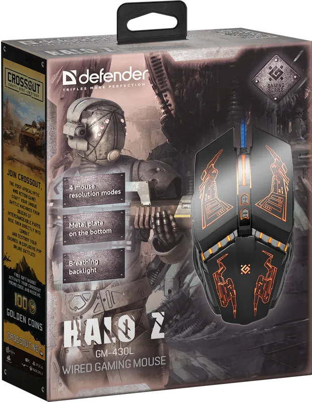 Defender - Kabelgebundene Spielmaus Halo Z GM-430L